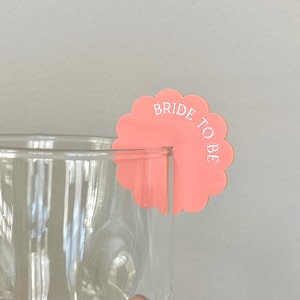 Scalloped Drink Tag - Bachelorette Drink Tags -  Wedding Place Cards - Acrylic Drink Tags