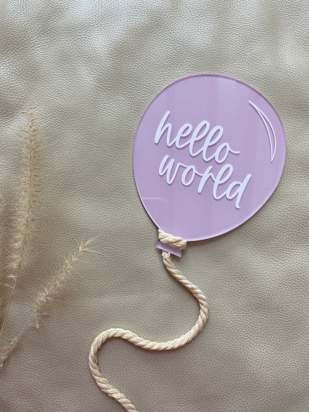 Balloon Baby Announcement Sign: Acrylic Baby Stats, Hello World - Etsy