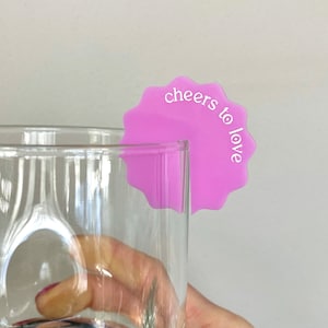 Wavy Drink Tag - Bachelorette Drink Tags -  Wedding Place Cards - Acrylic Drink Tags