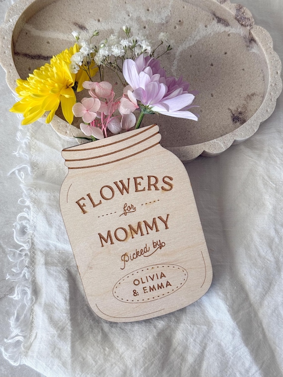 Personalized Mother’s Day Gift - Flower Vase Magnet - Mother’s Day Magnet - Gift for Grandma - Fridge Magnet