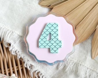 Acrylic Seashell Birthday Badge – Mermaid Under the Sea Party Decor