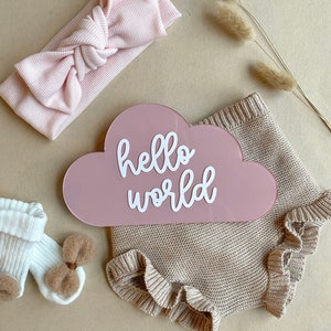 Cloud Baby Announcement Sign: Custom Acrylic Name Keepsake