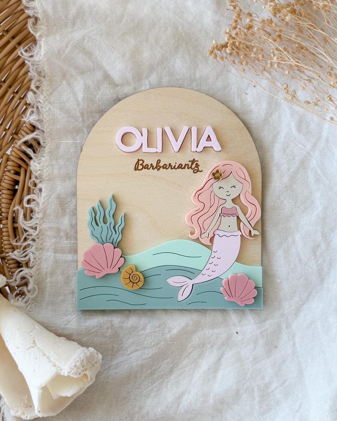 Personalized Mermaid Name Sign | Mermaid Shelf Decor | Mermaid Baby ...