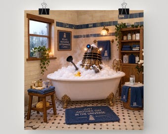 Doctor Who Poster Daleks Exfoliate Wall Art Humorous Home Decor Whovian Gift Bathroom Print