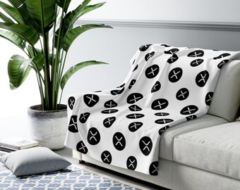 XRP Logo Sherpa Fleece Blanket: Cryptocurrency Throw