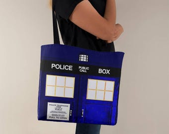 Doctor Who Tardis Tote Bag: Reusable Lined Bag For Whovians