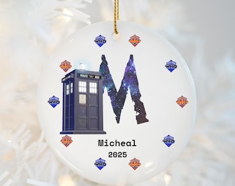 Personalized Doctor Who Ornament: TARDIS Christmas Decor, Custom Whovian Gift