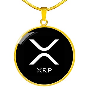 XRP Cryptocurrency Necklace: Stainless Steel or 18k Gold Pendant