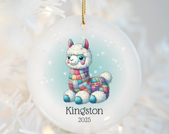 Personalized Name Christmas Ornament, Custom Patchwork Animal Holiday Decoration, Keepsake Gift For Child