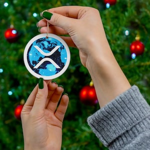 Limited Edition Xrp-World Cryptocurrency Ceramic Ornaments, Xrp-World Crypto Coin Christmas Decoration