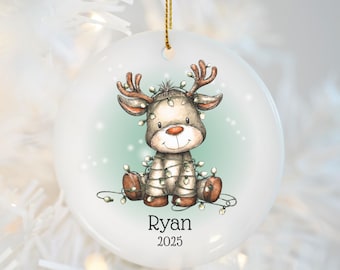 Personalized Name Christmas Ornament, Custom Animal Holiday Decoration, Keepsake Gift For Child