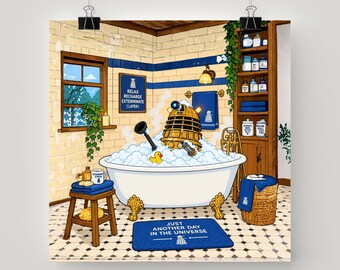 Doctor Who Poster Daleks Exfoliate Wall Art Humorous Home Decor Whovian Gift Bathroom Print