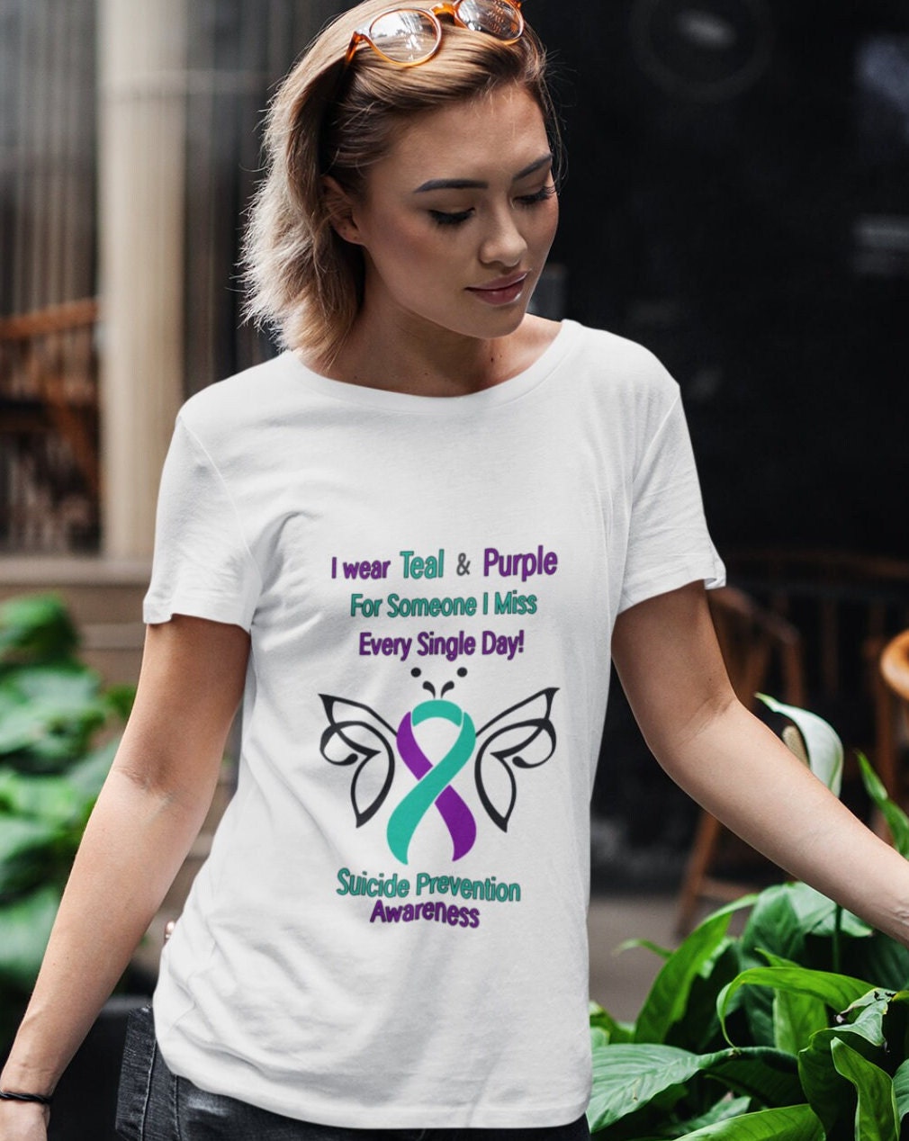 Suicide Prevention Awareness T-shirt Teal and Purple Ribbon - Etsy