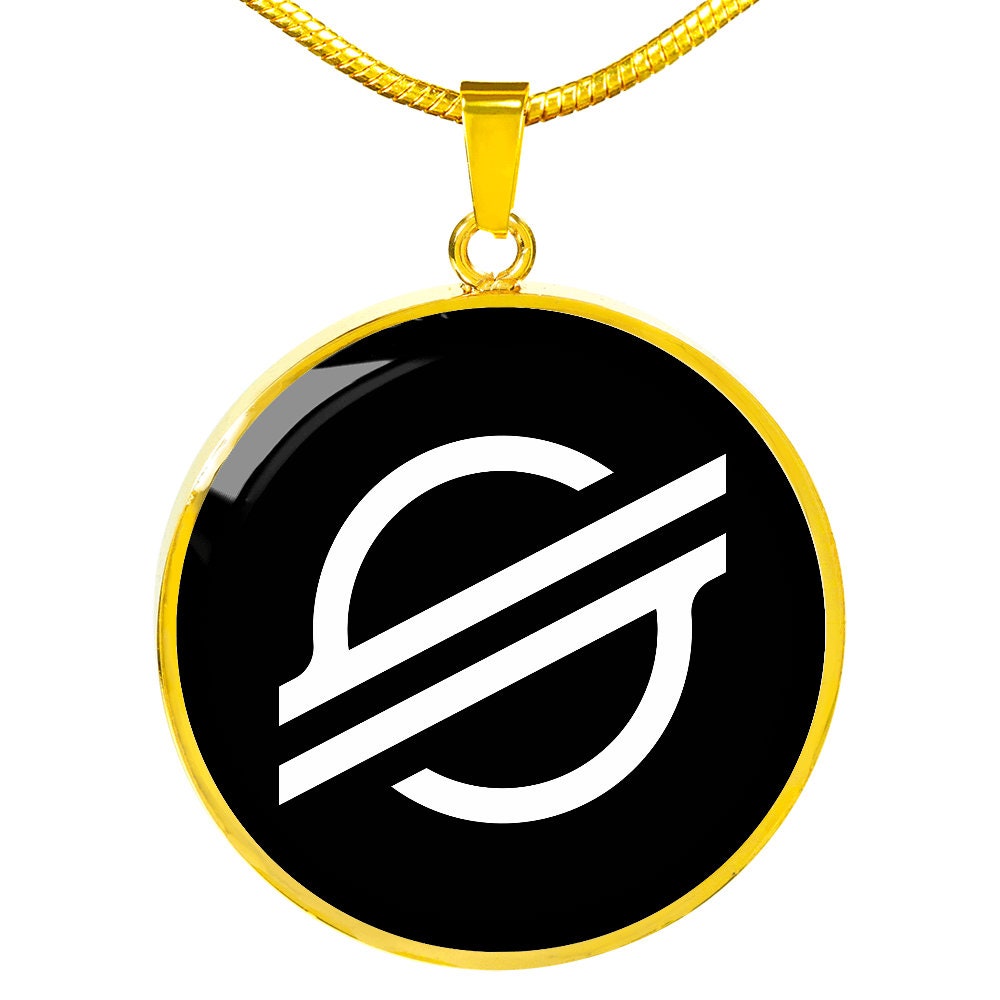 Stellar Lumens (XLM) Pendant: Stainless Steel or 18K Gold Crypto Necklace