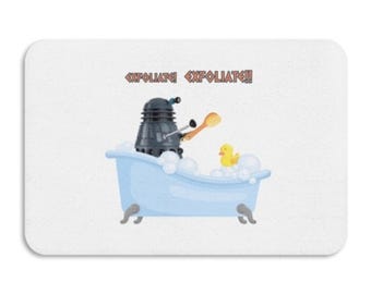 Dalek Exfoliate Bath Mat Funny Doctor Who Bathroom Home Decor Whovian Gift