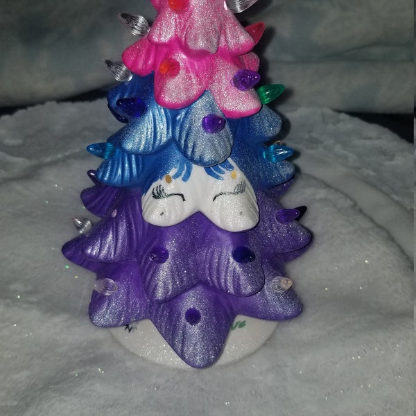 Ceramic Christmas Unicorn Tree