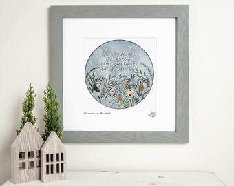Matted Digital Art Print - Available Sizes: 8x8 Print in 12x12 Signed Mat, or 5x5 Print in 8x8 Signed Mat I Am Growing