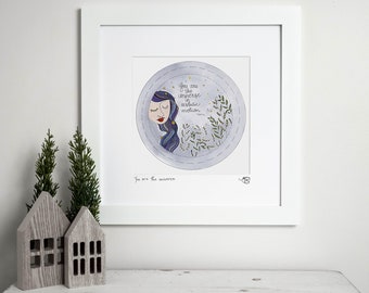 Matted Digital Art Print - Available Sizes: 8x8 Print in 12x12 Signed Mat, or 5x5 Print in 8x8 Signed Mat I Am Growing