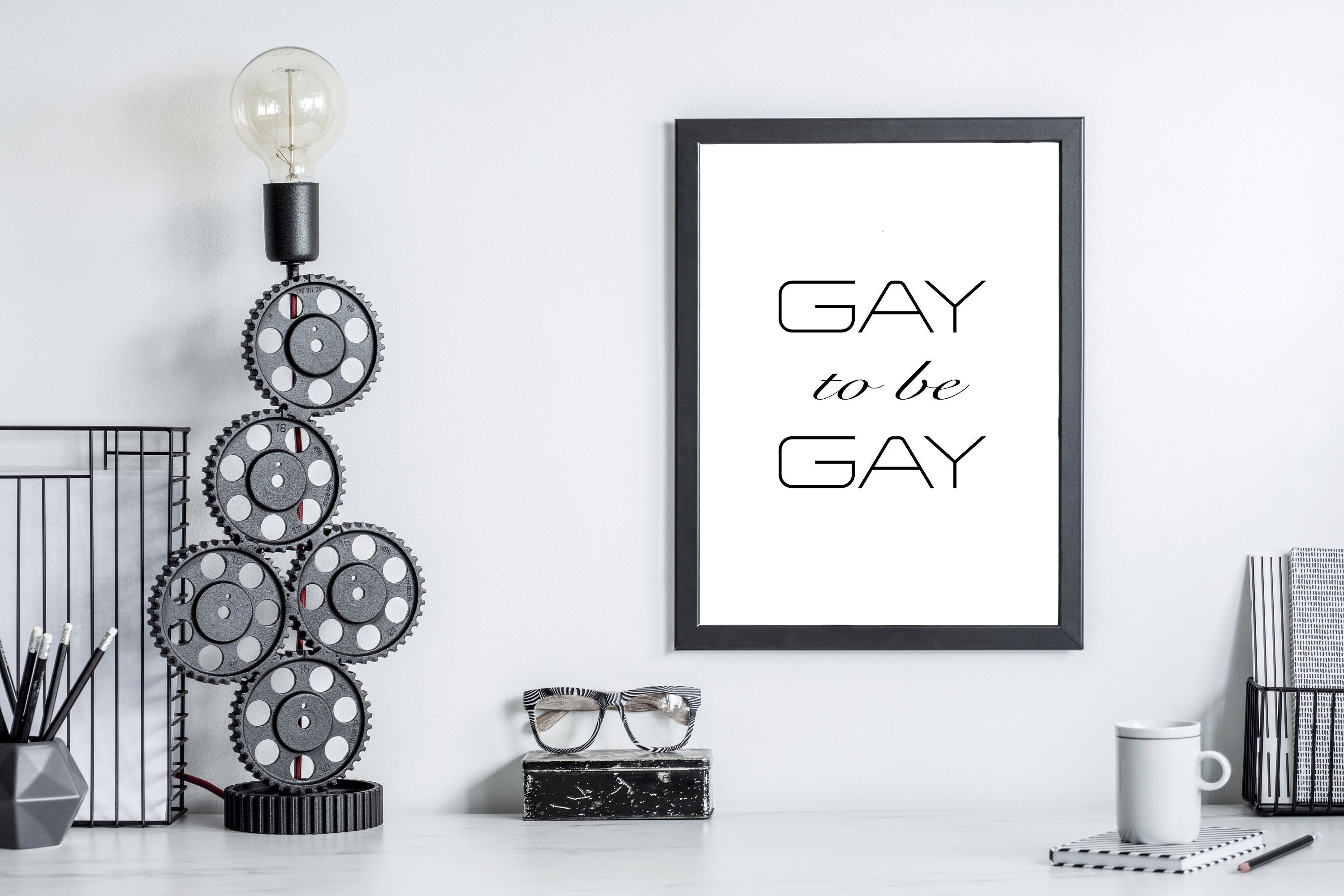 GAY to be GAY digital poster download data for the office Etsy