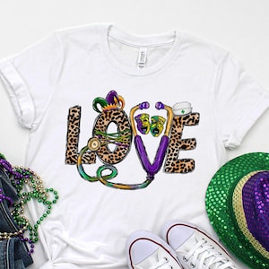 Mardi Grass Love Shirt, Mardi Grass Nurse Shirt, Mardi Grass Shirt, Leopard Shirt, Mardi Grass Festival Shirt, Mardi Grass Leopard Shirt