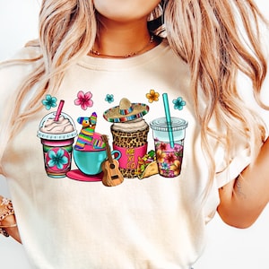 Mexico Fiesta Coffee Cups Shirt,Cinco De Mayo Tshirt,Coffee Lover Shirt,Mexican Festival Shirt,Fiesta Party Shirt,Cinco De Mayo Gift