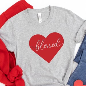Blessed Heart Shirt, Blessed Valentines Shirt, Valentines Day Shirt, Couple Matching Shirt, Happy Valentines Day, Valentines Day Gift