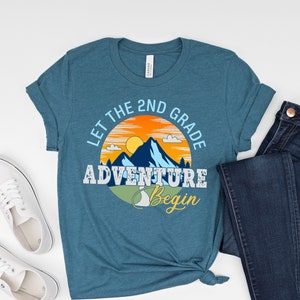 Let The 2nd Grade Adventure Begin Shirt, Hello Second Grade Shirt, Back to School Shirt, Second Grade Teacher Shirt, First Day Of School Tee