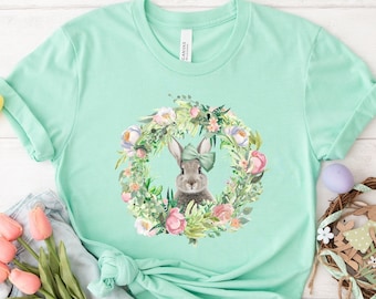 Easter Shirt For Women, Easter Bunny Shirt, Flower Easter Shirt, Happy Easter shirt, Cute Bunny Shirt, Easter Gifts, Easter Matching Tee