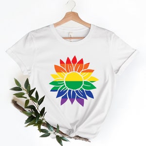 Sunflower Shirt, Equality Shirt, Rainbow Sunflower Shirt, Colorful Sunflower, Lgbt Shirt, Pride Shirt, Sunflower Lover Shirt, Be Kind Shirt
