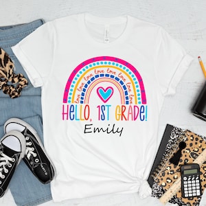 Hello First Grade Shirt, Back to School Shirt, Teacher Shirt, Team Teacher Shirt, First Grade Teacher Shirt, First Day Of School Shirt