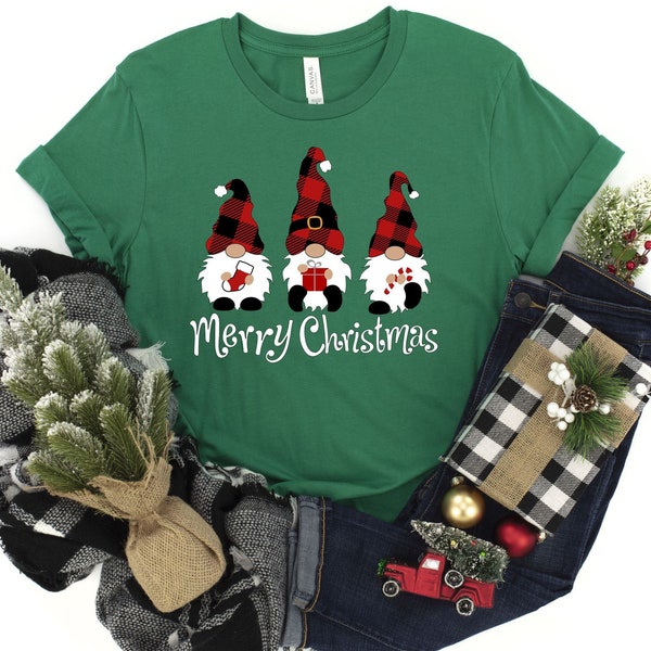 Gnomes Buffalo Plaid Shirt, Gnome Shirt, Buffalo Plaid Shirt, Christmas with my Gnomies, Christmas Shirt, Christmas Tee, Christmas Day Gift