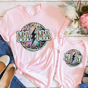 Mama Mini Lightning Bolt Shirt, Mama Mini Matching Shirt, Mama Mini Leopard Shirt, Mama Mini Heart Rainbow Shirt, Mama Shirt, Mini Shirt