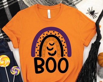 Boo Shirt, Halloween Boo Shirt, Cute Boo Shirt, Boo Rainbow Shirt, Halloween Boo, Rainbow Shirt, Happy Halloween Day, Halloween Gift