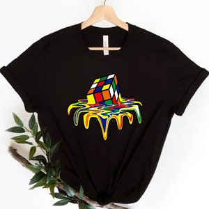 Melting Rubik Cube Shirt, Rainbow Rubik Cube Shirt, Retro Gaming Rubik Cube Shirt, Rubik Cube Shirt, Funny Rubik Cube Shirt