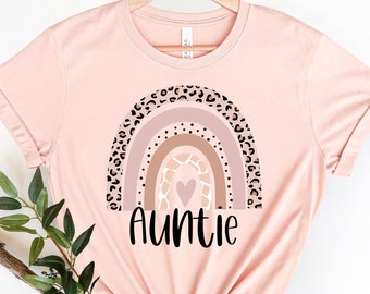 Auntie Rainbow Shirt, Auntie Leopard Rainbow Shirt, Auntie Shirt, Auntie Love Shirt, Blessed Auntie, Gift For Auntie