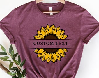 Sunflower Custom Shirt, Sunflower Shirt, Custom Shirt, Personalized Shirt, Sunflower Tshirt, Floral Shirt, Floral Tee, Gift For Her