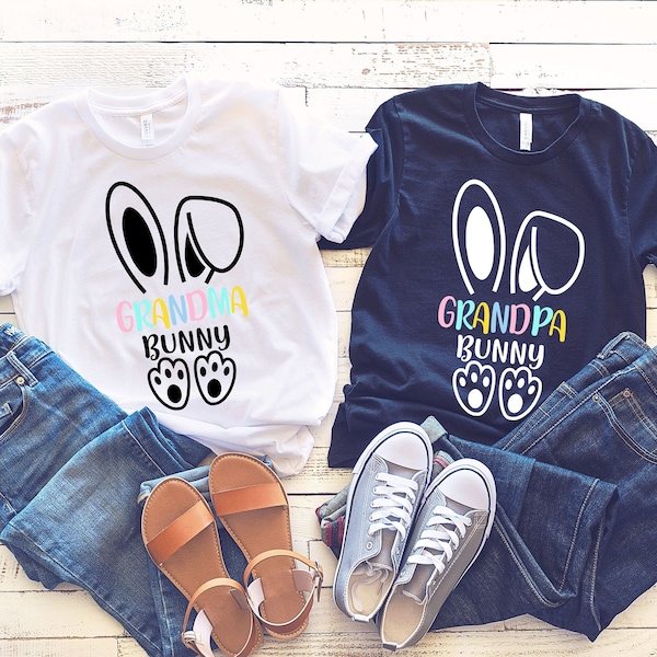 Easter Family Bunny Shirt, Grandpa Bunny And Grandma Bunny Shirt, Grandpa & Grandma Shirt, Happy Easter Shirt, Cute Easter Shirt