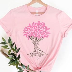 Pink Ribbon Tree Shirt, Cancer Tree Shirt, Breast Cancer Fighter Shirt, Breast Cancer Awareness Shirt, Pink Ribbon Shirt, Motivational Shirt