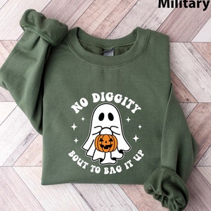No Diggity Bout To Bag It Up Sweatshirt, Trick Or Treating Shirt, Halloween Shirts, Funny Halloween Tee, Spooky Season Shirt, Halloween Gift