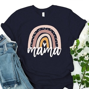 Mama Rainbow Shirt, Mom Rainbow Shirt, Mom Shirt, Baby Announcement Shirt, Blessed Mama, Mother Day Gift Shirt, Gift For Mom