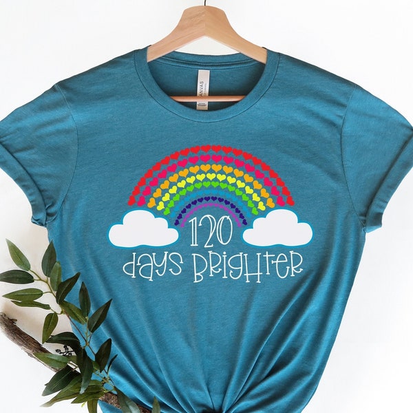 120 Days Of School Shirt, 120 Days Brighter Tshirt, 120 Days Gift, Teacher Life Shirt, 120 Days Teacher Shirt, Back to School Shirt