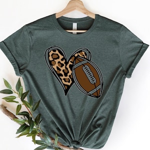 Football Love Shirt, Football Cheetah Shirt, Football Shirt, Football Lover Shirt, Football Fan Shirt, Football Heart Shirt