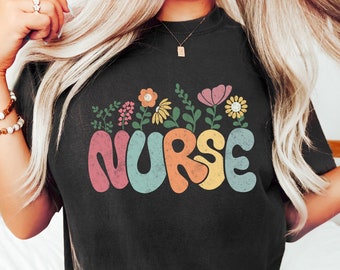 Floral Nurse Shirt, New Nurse Gift, Nurse Appreciation, Nurse Student Tee, Registered Nurse Shirt Nursing School Tee, Floral Nurse T-shirt