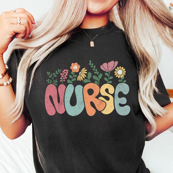 Floral Nurse Shirt, New Nurse Gift, Nurse Appreciation, Nurse Student Tee, Registered Nurse Shirt Nursing School Tee, Floral Nurse T-shirt