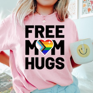 Free Mom Hugs Shirt, Pride Mom Shirt, Pride Shirt, LGBTQ Shirt, Pride Heart Shirt, Gay Shirt, Lesbian Shirt, Proud Mom Shirt