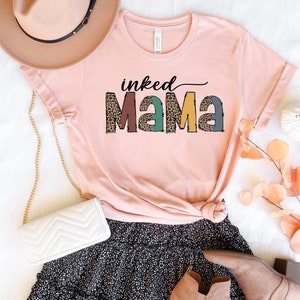 Inked Mama Shirt, Inked T Shirt, Mom Tattoo Shirt, Leopard Mama Shirt, Mom Life Shirt, Mama Shirts, Mothers Day Shirt