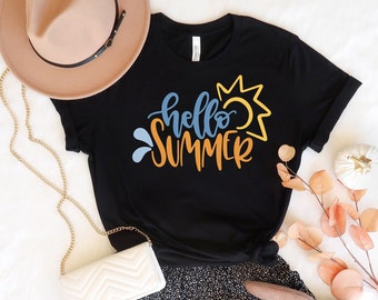 Hello Summer Shirt for Women, Hello Summer Tshirt, Summer Tshirt for Her, Sunshine Shirt, Beach T Shirt for Her, Summer Gift for Women