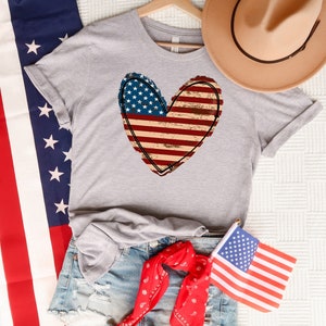 American Heart Flag Shirt, 4th Of July Shirt, Patriotic Shirt, Usa Shirt, Memorial Day Shirt, Fourth Of July Shirt, American Shirt