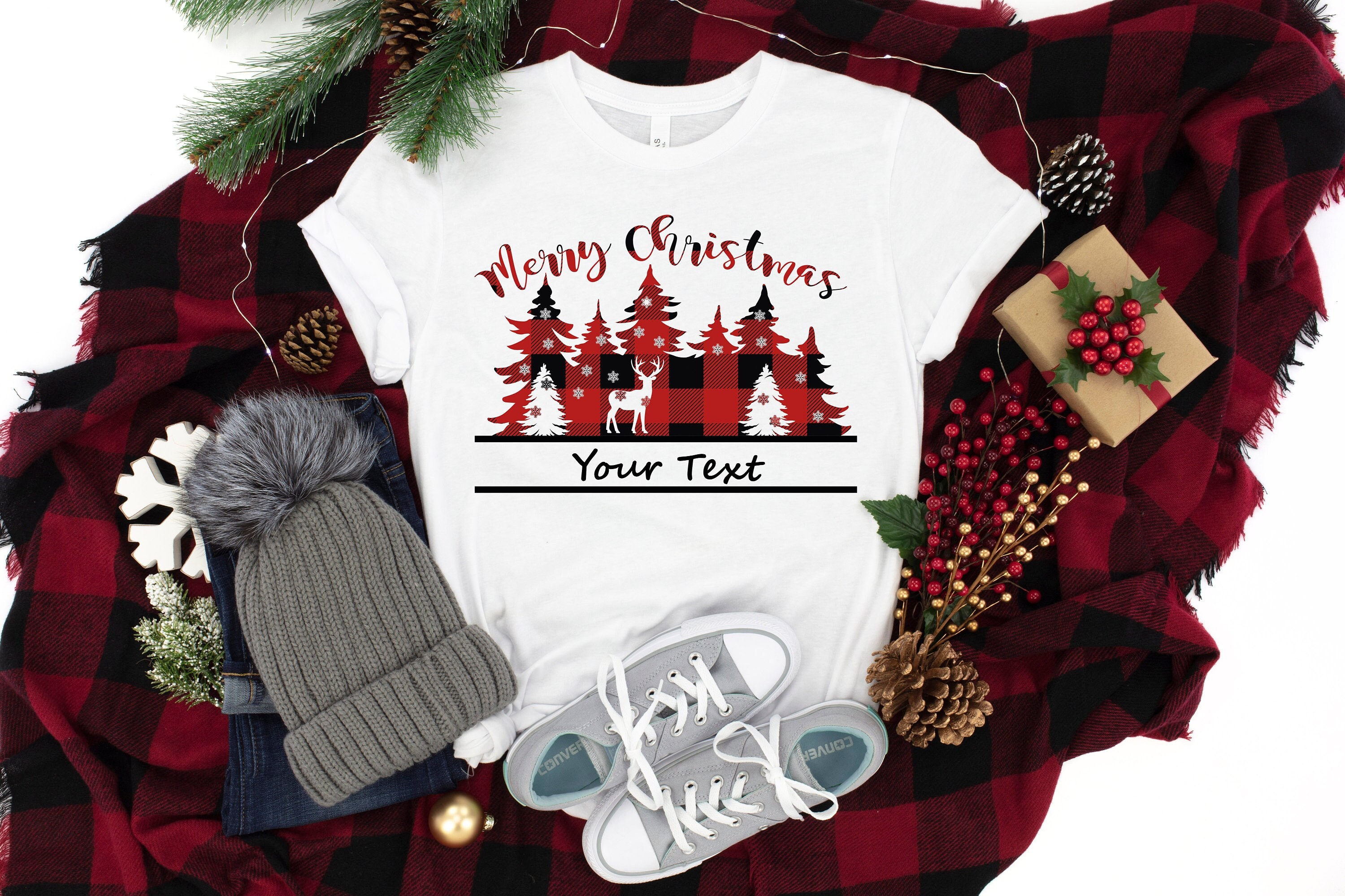 Red Plaid Truck And Christmas Tree -Truck Christmas T-Shirt Red Plaid Truck And Christmas Tree -Truck Christmas T-Shirt