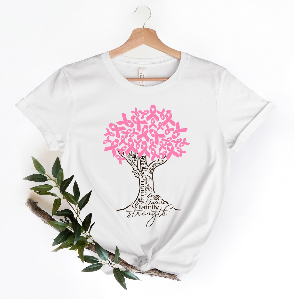 Pink Ribbon Tree Shirt Cancer Tree Shirt Breast Cancer - Etsy